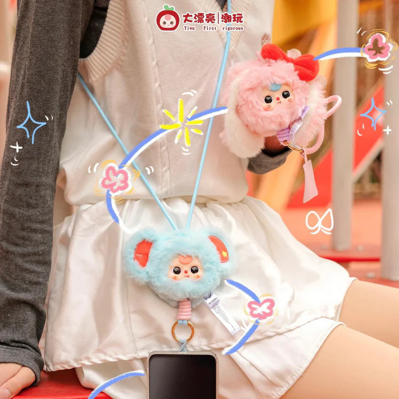 【T195】Baby Three Mobile Phone Lanyard Plush Blind Box