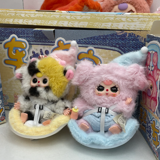 【T219】Baby Three Vehicle mounted Baby Plush Dolls