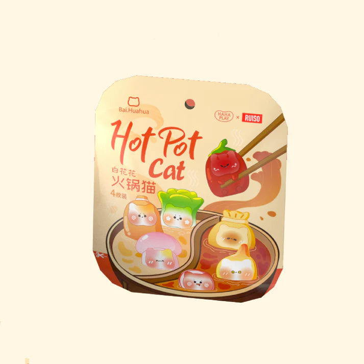 【F003】Bai.Huahua Hot Pot Cat Mini Beans Series Blind Box Figures