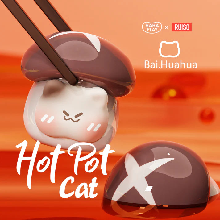 【F003】Bai.Huahua Hot Pot Cat Mini Beans Series Blind Box Figures