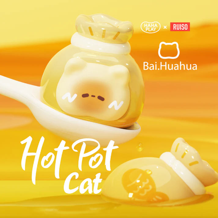 【F003】Bai.Huahua Hot Pot Cat Mini Beans Series Blind Box Figures