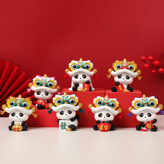 【F017】Bring Wealth、Good Fortune and Blessing Cartoon Panda Series Blind Box Figures