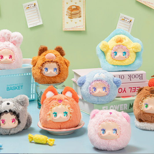 【T030】Lovely EMMA RUA RUA ZOO Vinyl Face Plush Keychain Blind Box