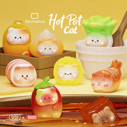 【F003】Bai.Huahua Hot Pot Cat Mini Beans Series Blind Box Figures