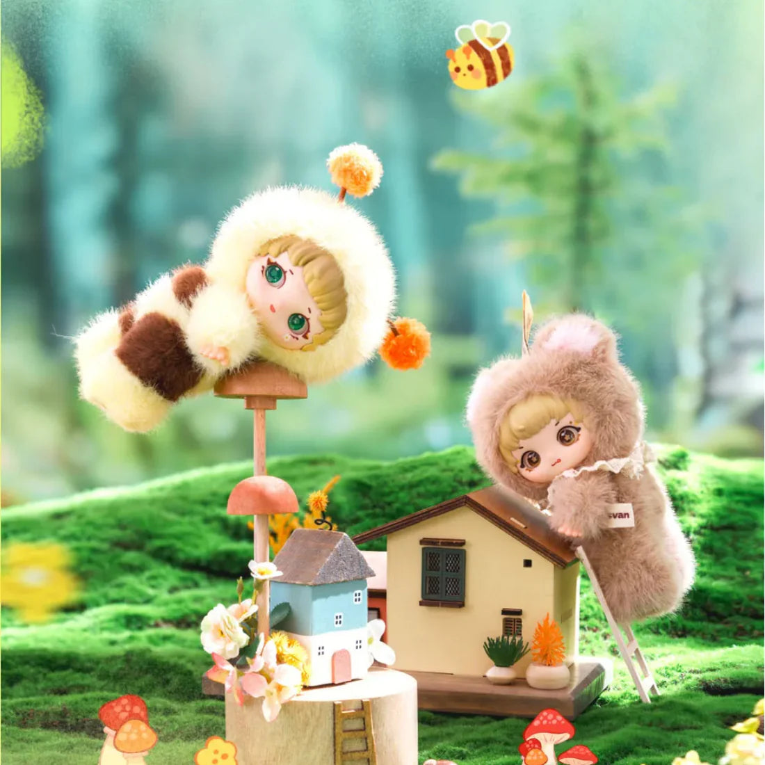 【T047】ZIYULI-Animal Party Series Plush Dolls